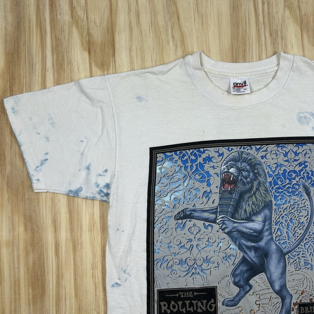Vintage 90s Rolling Stones Bridges to Babylon Tour T-Shirt Size L Single Stitch - Picture 2 of 12